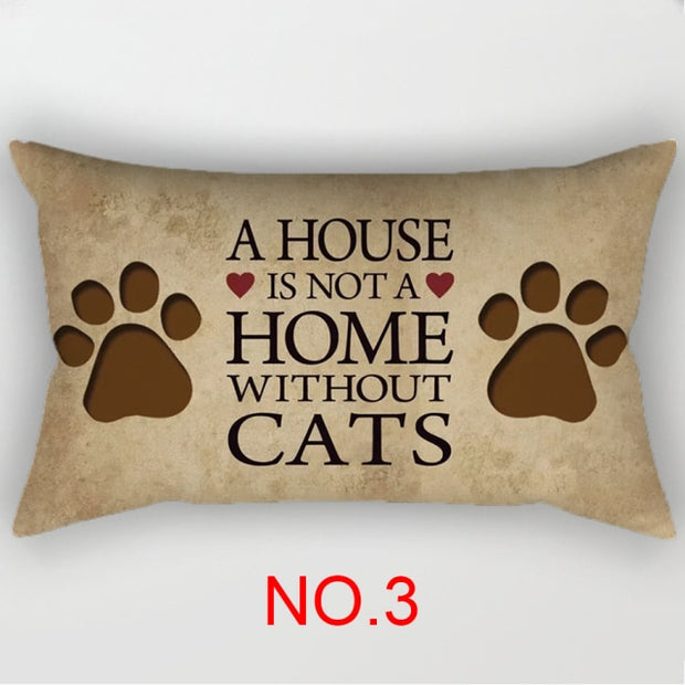 Lend a touch of impressibility and comfort to your space with these lovely Not A Home Without Dogs/Cats Throw Pillow Covers. The super-soft material is fun to touch and rest on, and the impressive color delivers a fun, inviting accent for any space. Style with the matching throw blanket to complete the look. 