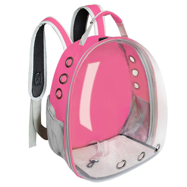 Time to take your fur baby out and about in style with the Pet Backpack. Ideal for adventures, this backpack keeps your best friend looking forward while feeling safe and secure. Its lightweight, innovative design features adjustable shoulder padding for extra comfort. Ventilated side panels allow for maximum airflow and a fabulous view.  The Pet Backpack is suitable for front carrier or backpack, or single-hand carrying. 