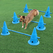 Level up your dog's agility training with the Dog Agility Jump Bars. This kit includes multiple poles with pre-set levels and cross base, and a jump bar so it’s perfect to teach your dog all those impressive jumps and leaps. Lightweight and portable, they’re perfect for on-the-go or for easy to set-up backyard fun.