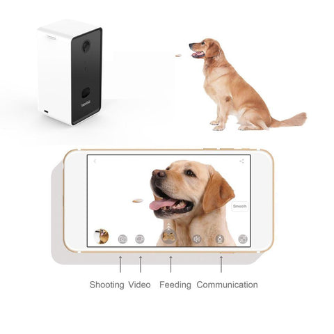 Feed your furry friend even when you are not home with the Pet Camera Treat Dispenser.  This feeder serves accurate portions and has a patented jam-free dispensing mechanism. The convenient app available for both Apple and Android allows you to take photos or video, talk to your pet through our two-way speaker and reward them with their favorite treat. Pet Camera Treat Dispenser has an HD camera with night vision to keep an eye on your companion day or night. 