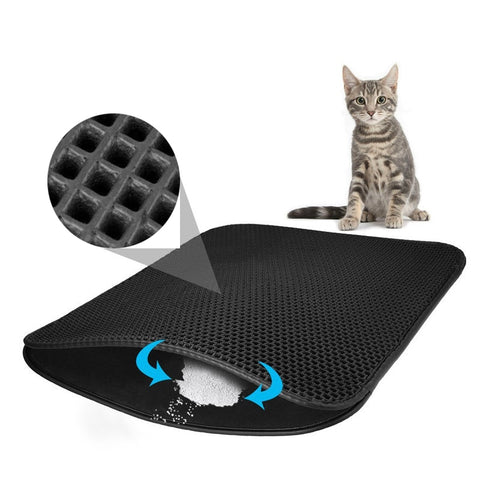 Keep the litter off of your floor and where it belongs with the Cat Litter Mat. The waffled top layer is designed to catch litter and debris, while any extra loose litter sifts to the bottom layer, where it collects until you are able to reuse it or throw it away. That means your cat won’t be trampling extra litter all over the house! To discard the debris, simply split the layers and shake the litter from the bottom into the garbage or back in the box to reuse.