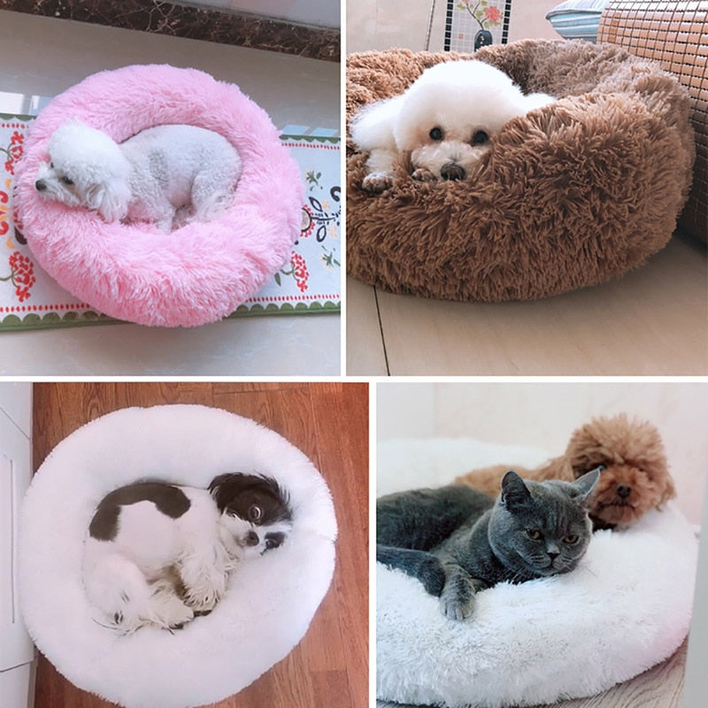 Grant your most loyal friend a comfortable space to rest her head with the Soft Plush Pet Bed. The soft and cozy bed will put your pet spontaneously at ease to relax and sleep comfortably through the night. The high-supported edges with fur create a safe and protected place for your furry buddy to cuddle and snuggle while offering head and neck support, no matter which way she lays. 