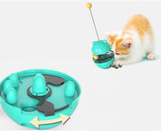 This Cat Interactive Treat Toy has everything cats love, a ball to bat and chase around the tracks, the excitement of the rolling sound, a fluttery ball on top and treats, let's not forget about treats! There are levels for even more play, each with its own rolling ball(s), so even more than one kitty can get in on the fun. 