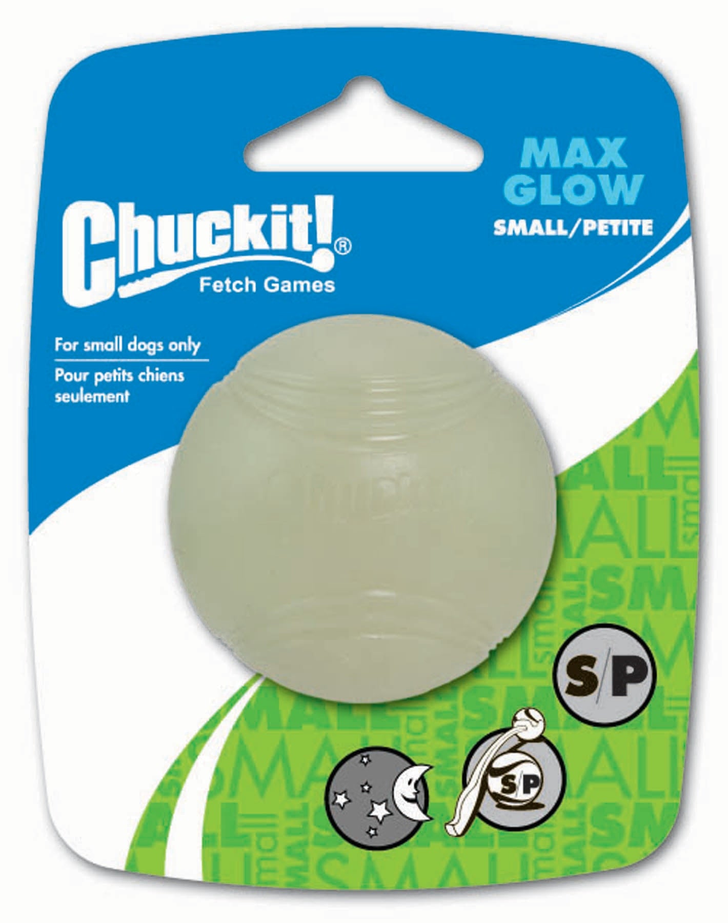 The Chuckit! Max Glow Ball gives your dog something to jump for. This durable rubber ball glows in the dark to allow the game to keep going when the sun goes down.