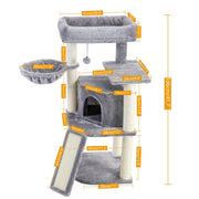 Keep your cat’s claws off your walls and furniture by interposing him to the Cat Scratching Post. Your feline companion will enjoy scratching away at this scratching post. With a snuggly elevated bed and curved top-level, kitties can conveniently curl up or sit and study their surroundings. 